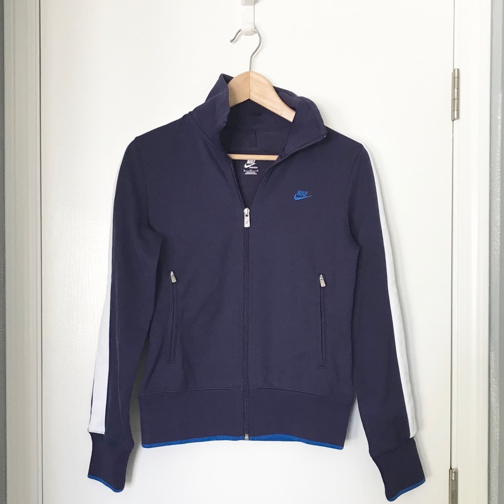 Purple NIKE Workout Jacket with Stripped Sleeves